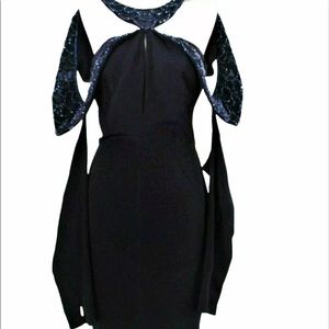 Roberto Cavalli Runway Gown Beaded Cutout Black 38